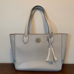 Anne Klein Light Gray Tote with Tassel Accent